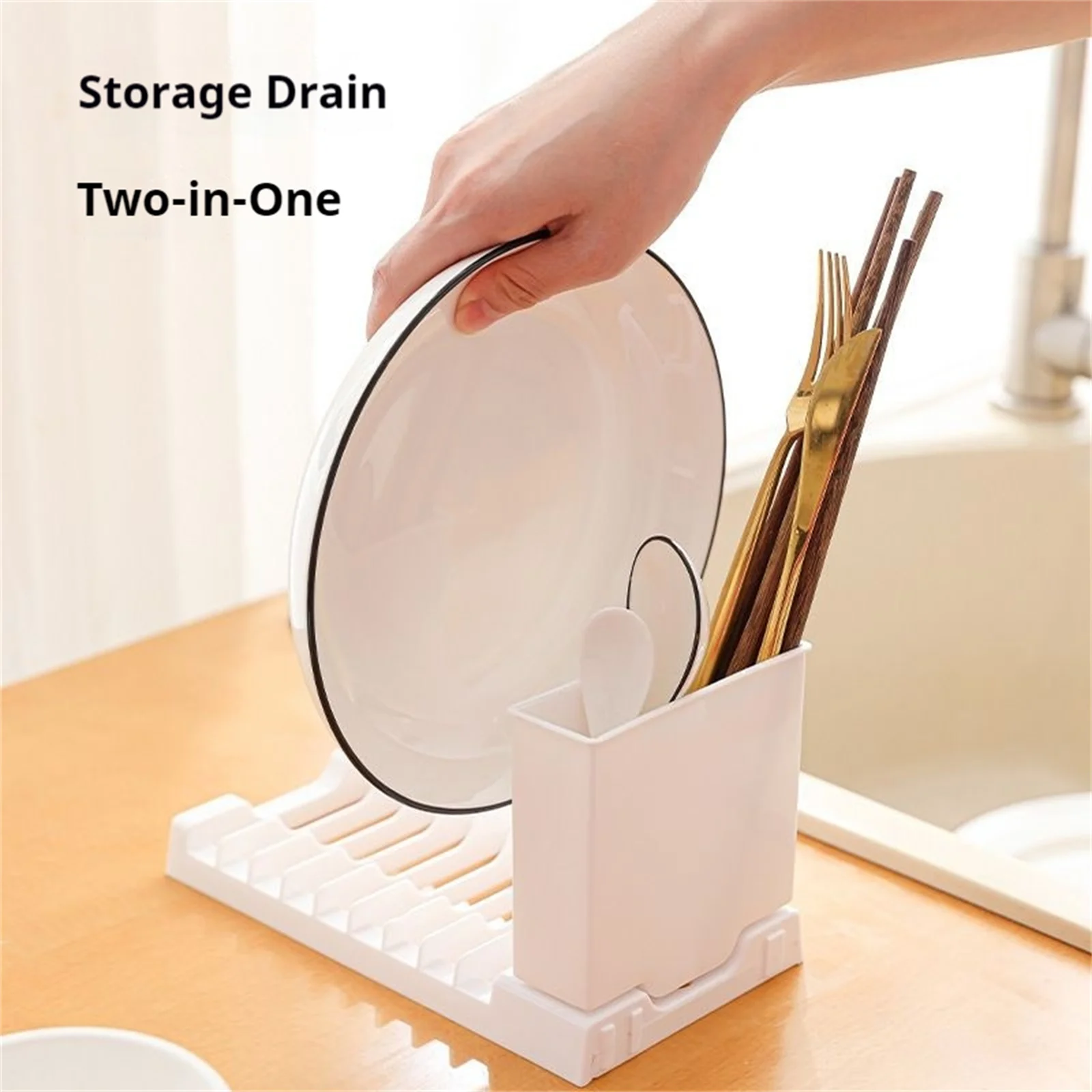 

Foldable Kitchen Storage Rack Desktop Drain Organizer Holder Dishsink Storage Rack For Bowl Dish Dishcloth Cutlery Home Storing