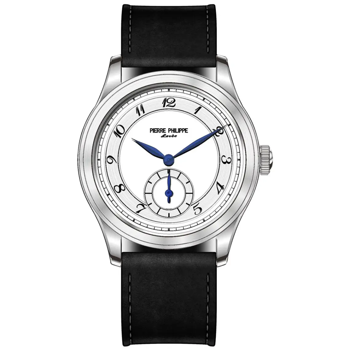 NIEUWE PIERRE PHILIPPE Veld Horloge Zwart Emaille Wijzerplaat Retro Pijl Pilot Horloge Mannen Mechanische Handmatige Hand Wind Horloge ST17
