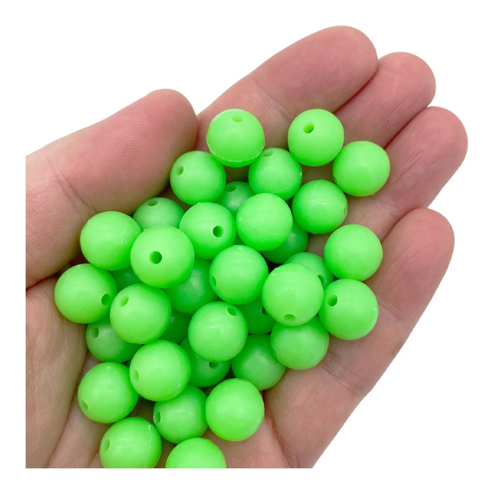 50pcs 3mm-12mm Fishing glow-in-the-dark bean Fishing space Bean Round Ball Luminous outdoor fishing Accessories set