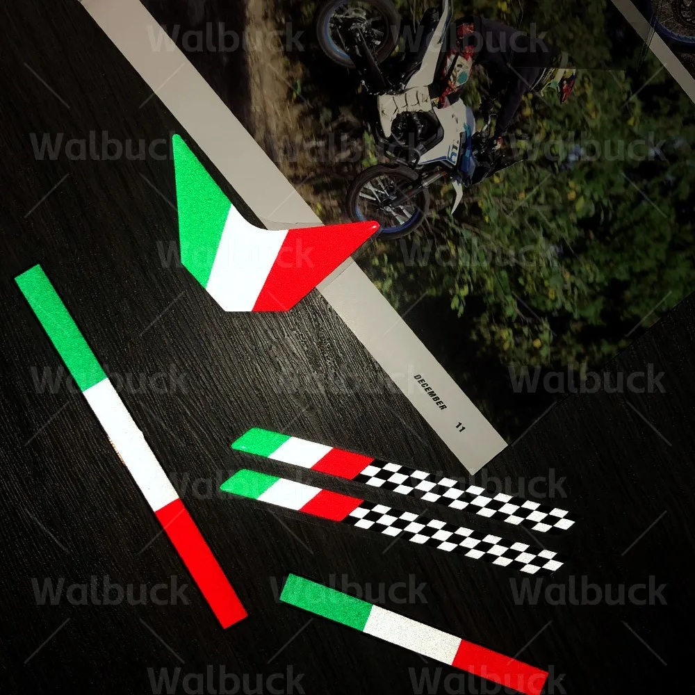 3D Gel Italy Flag Stickers for Motorbike Front Fairing Helmet Tuning Ornament Custom Styling Decals