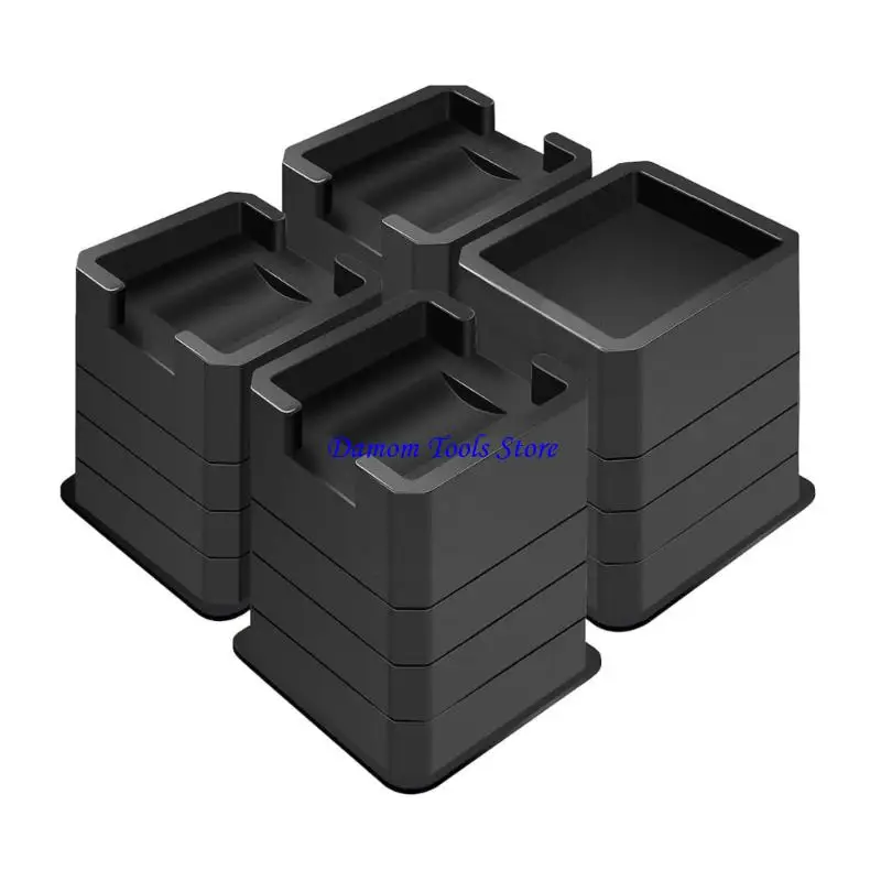 57BE Sofa Cabinet Bed Risers with Lockable Wheel Double Sided Use Easy Installation