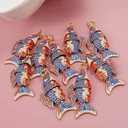 7 Pieces Carp Pendant Set DIY Fashion Jewelry Materials for Bracelet Necklace Earrings Bag Charm - Beautiful Fish Design