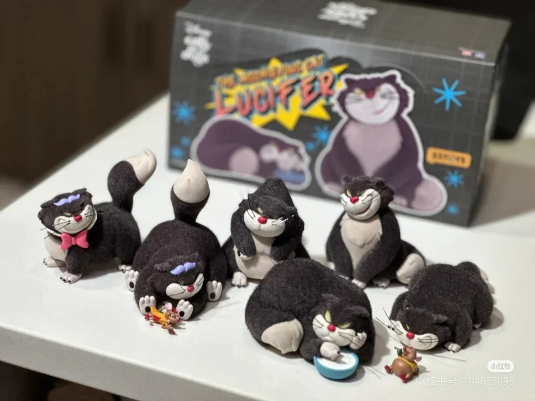 Genuine 52 Toys Disney The Aristocats Anime Figure The Mischievous Cat Lucifer Series Blind Box Lucifer Plush Mystery Box