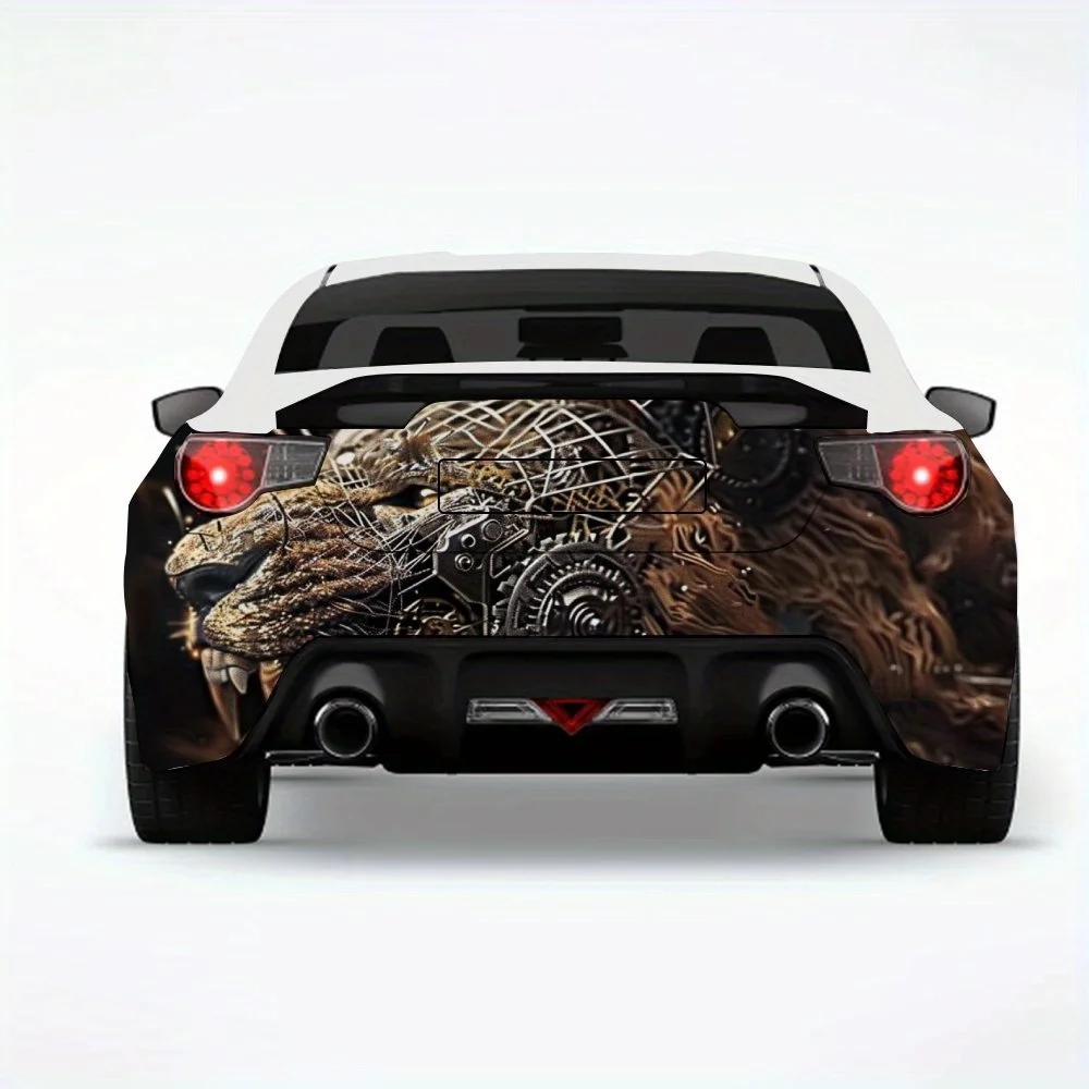 

Механическая наклейка на автомобиль с изображением льва, виниловая наклейка на заднюю часть автомобиля, водонепроницаемые самоклеящиеся виниловые наклейки для хвоста и бампера автомобиля, украшения