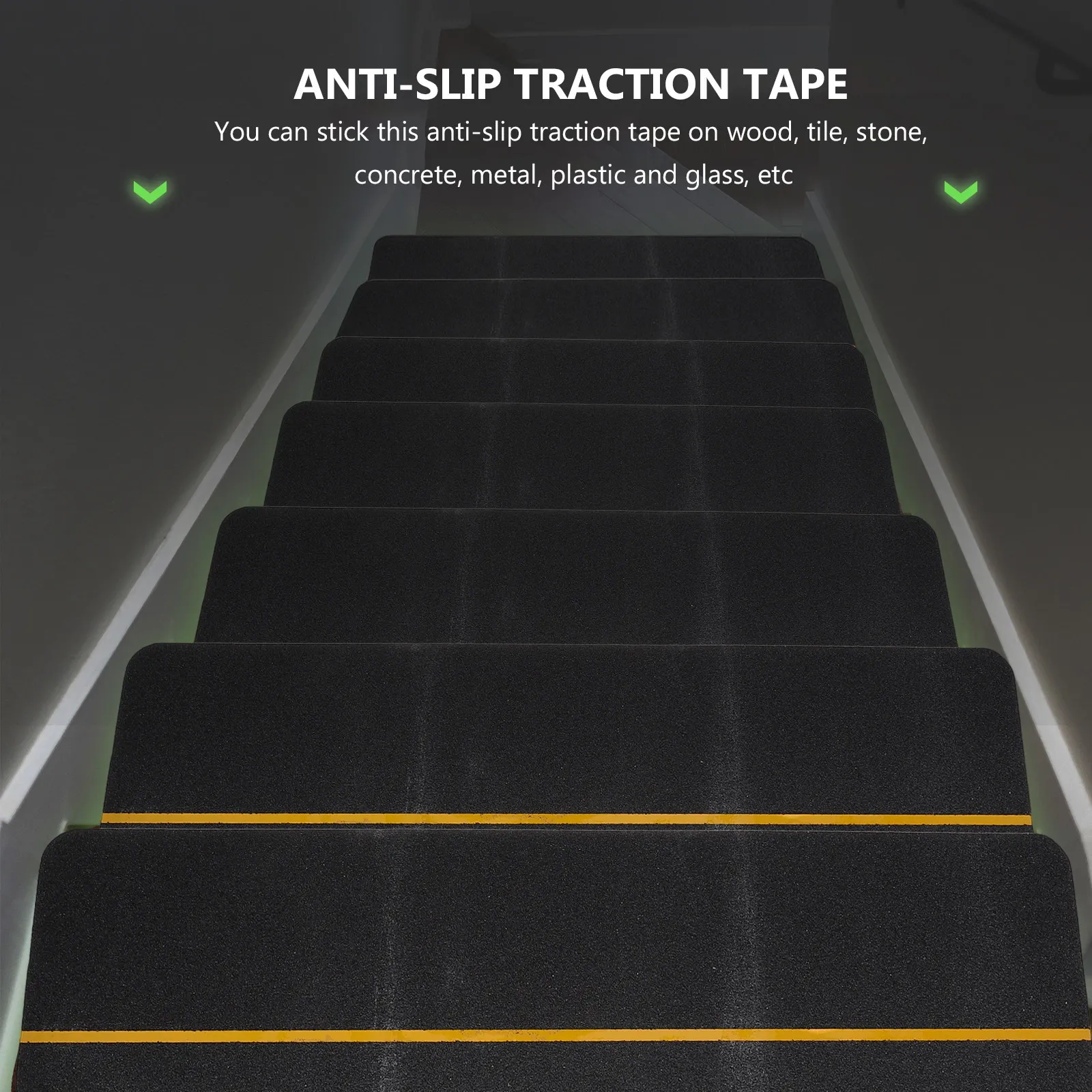 Glow in The Dark Anti-Slip Stair Tread Tape Self-Adhesive Non-Skid Traction Strip for Indoor Outdoor Steps Ramps Ladders Floors