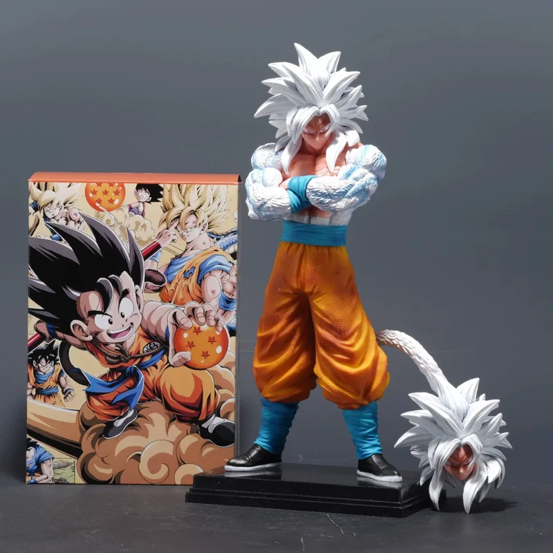 

Фигурка Dragon Ball Super Saiyan 5 Гоку с перекрещенными руками, окрашенная модель из ПВХ, 32 см, настольное украшение, аниме-статуэтка для коллекционеров