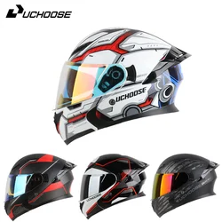 DOT Approved Full Face Helmets Crash Motorbike Protective Gear Men Women Flip Up Helmet Motorcycle Double Sun Visor