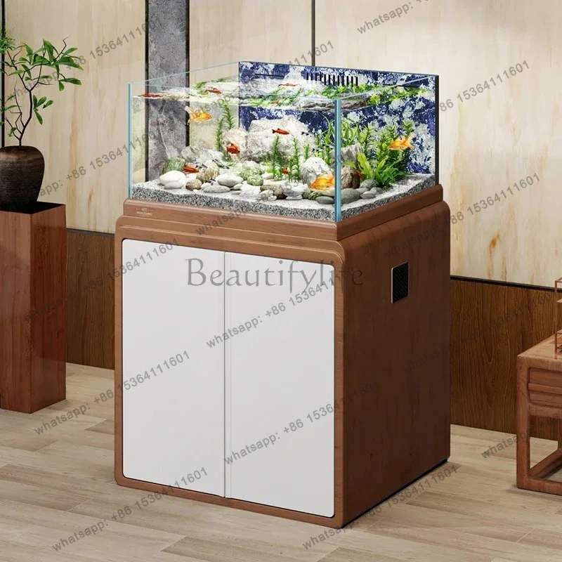 

Square Aquarium Eco-Friendly Fish Tank Living Room Ultra Self-Circulating No Water Change Needed Bottom Filter Fish Tank