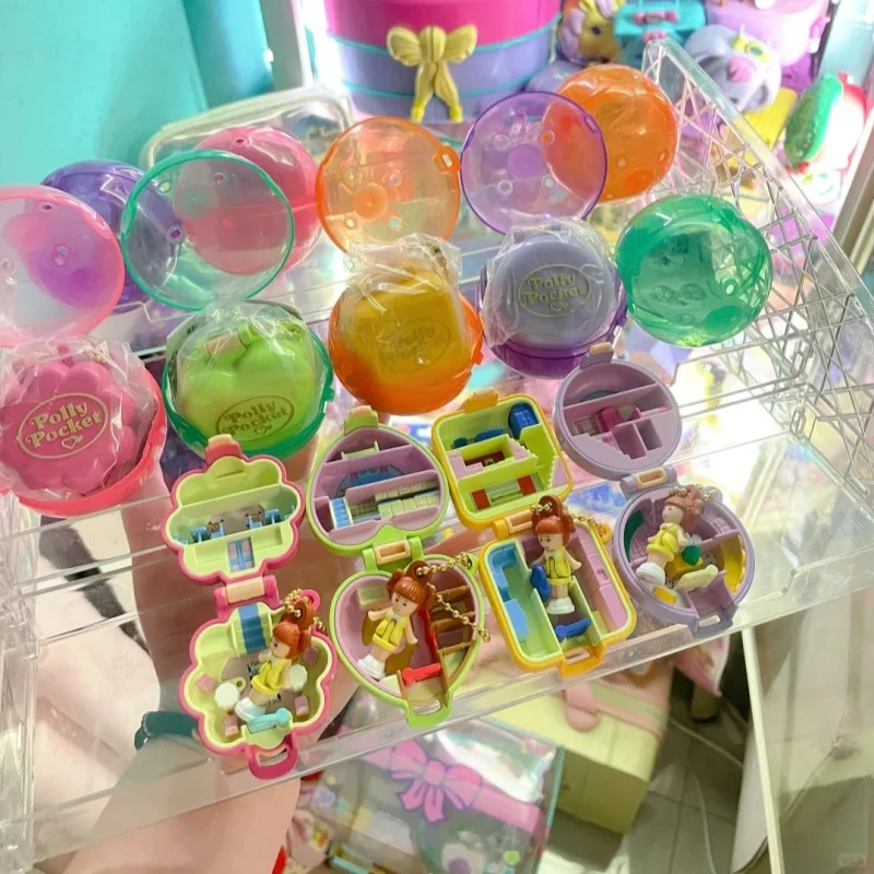 Novo original bandai polly pocket gashapon 2.0 charme bonito figura de ação mini modelo decorar brinquedo de mesa presente da menina caixa cega estoque