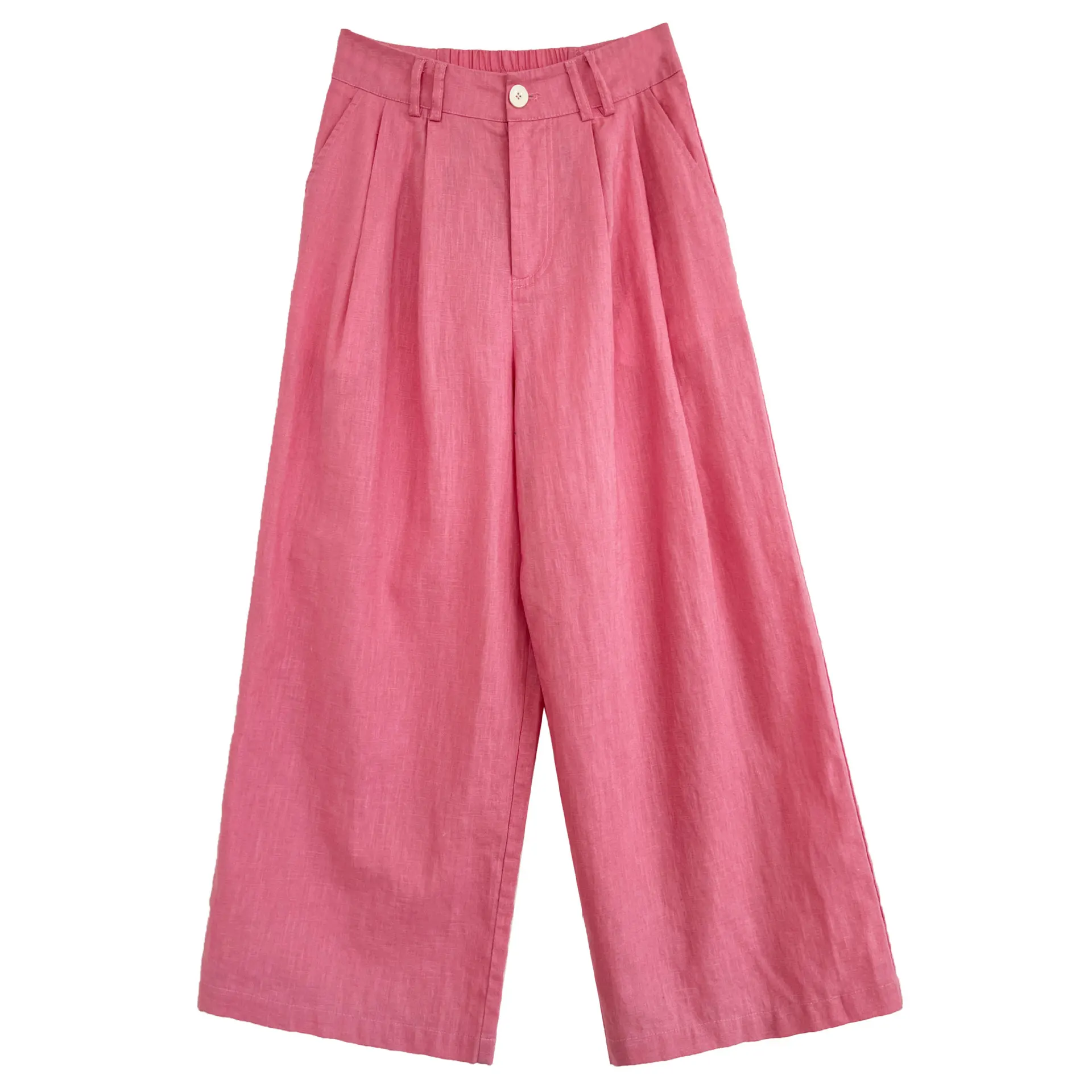 New Arrival Cotton And Linen Women Summer Wide Leg Pants High Waist Casual Stright Pants Female Women Clothes Long Trousers