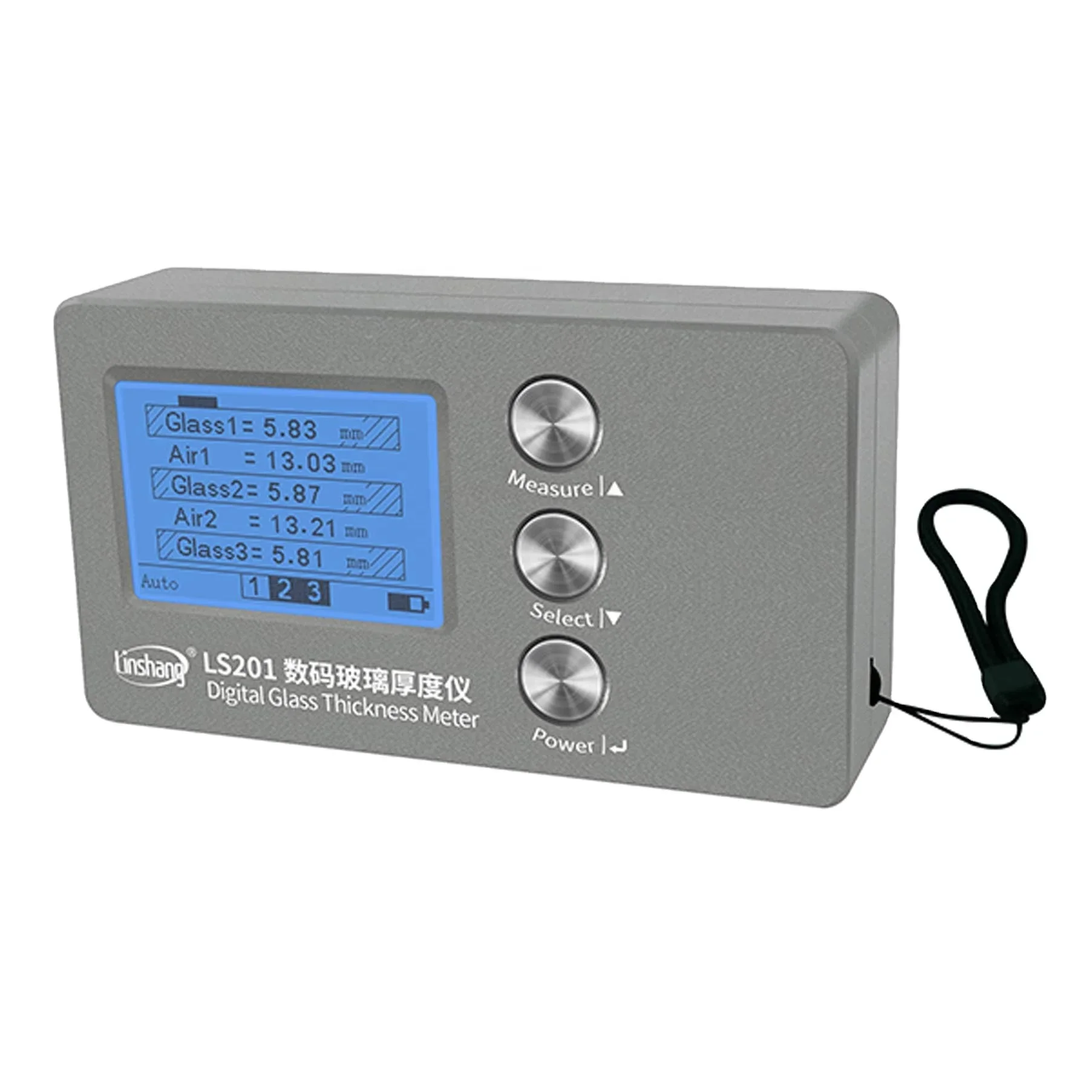 

Digital Glass Thickness Meter LS201 Laser Gauge Measurement Laminated and Hollow Intermediate Air Layer