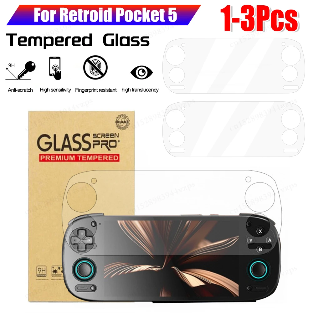 For Retroid Pocket 5 Tempered Glass Screen Protector Films Anti-Scratch 9H Tempered Glass Film for Retroid Pocket 5 Game Console