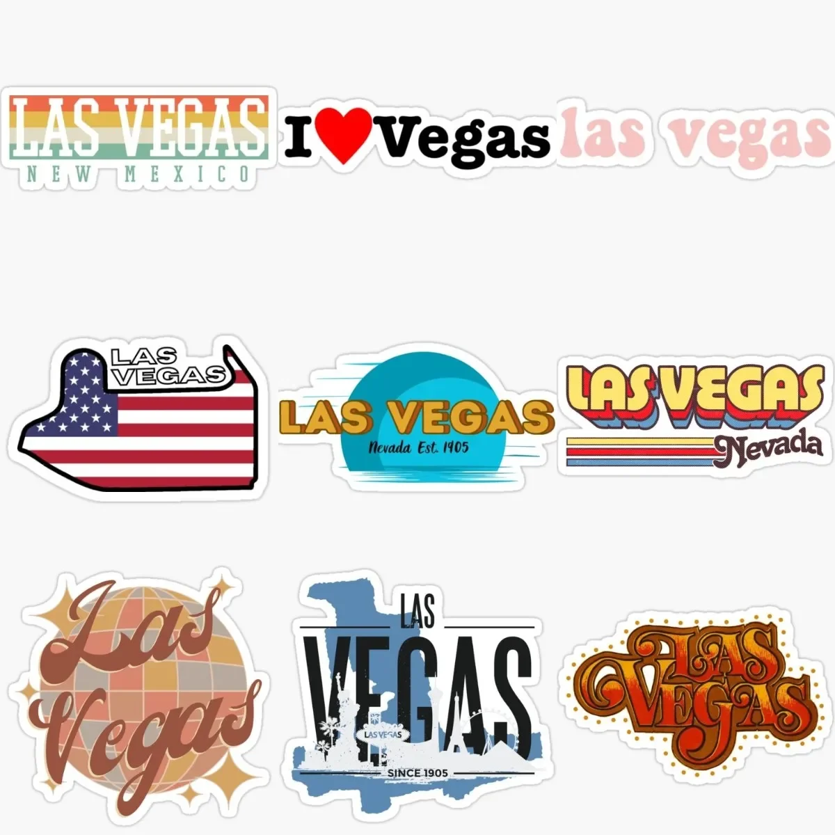 

Creative Las Vegas PVC Materials Accessories Sticker for Decorate Fridge Wall Room Car Motorcycle Helmet Bumper Window Decal