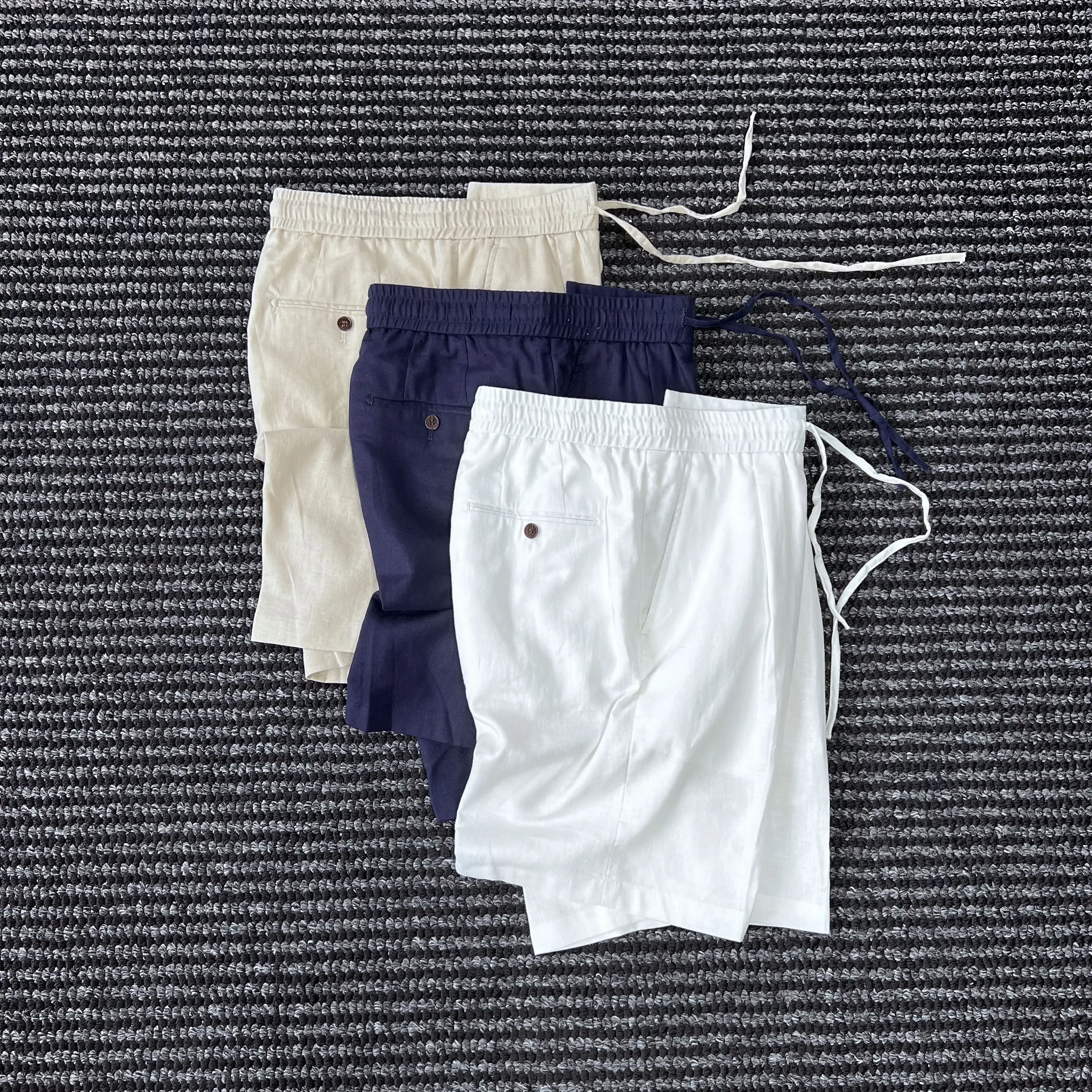 Cotton and linen, old money, five-point pants men's summer casual relaxation shorts