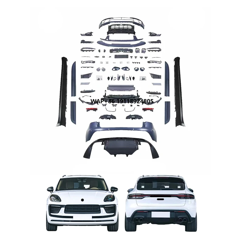 

For Macan 2014-2021 Body Kits for Cars 95B Upgraded 2023 Front and Rear Bumpers Daytime Running Light Side Skirts