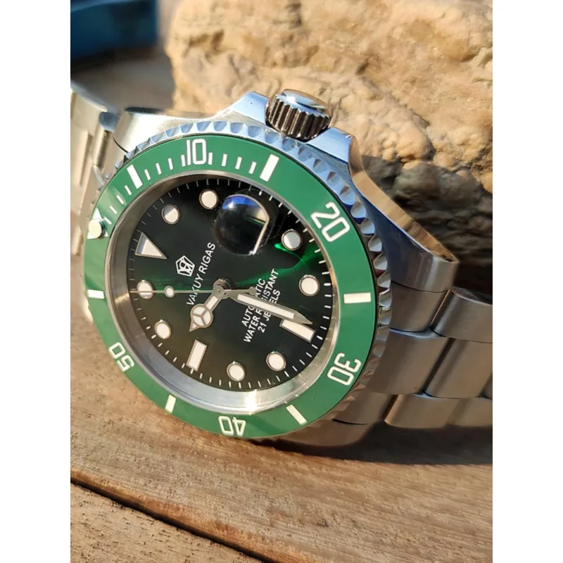 ساعة ميكانيكية أوتوماتيكية لحركة Meiyoda 8215 العصرية للرجال والأعمال حزام فولاذي مضيء قوي رياضي مقاوم للماء