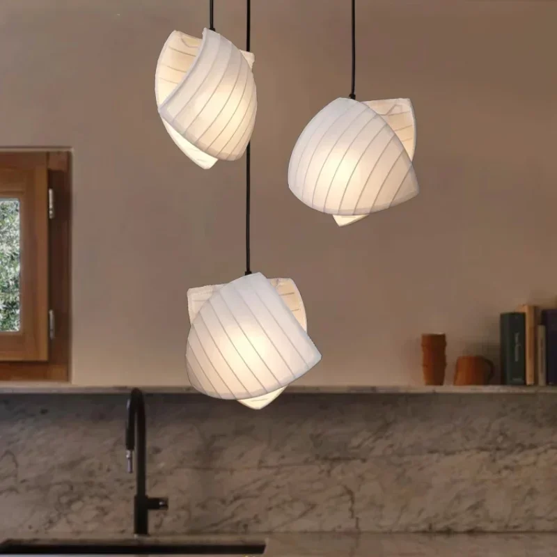 Imagem -02 - Nordic Shell Design Led Pendant Lights Suspender Light Suspended Light Suspended Light Wabi Sabi Sailboat Chandelier Dining Room Lamp Nordic Shell Design E27