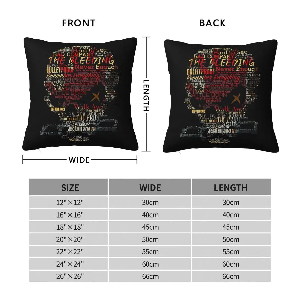 Five Finger Death Punch 5FDP Square Pillowcase Polyester Linen Velvet Creative Zip Decorative Bed Cushion Cover 45x45