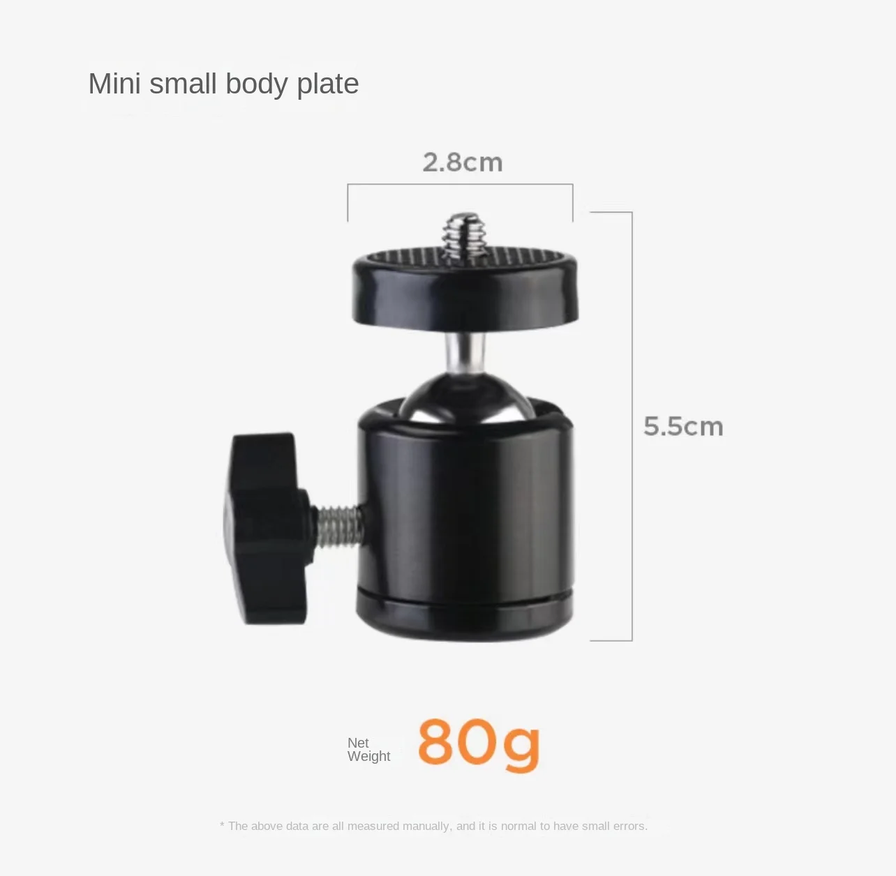 Adaptador de cabeza de cámara de montaje en bola, Zapata caliente con orificio de tornillo 1/4, soporte de cabeza de cámara para cámaras DSLR DV