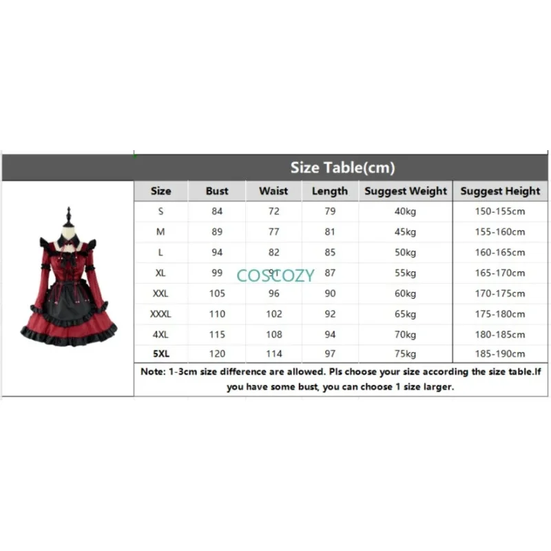 Halloween Gothic Maid Devil Cosplay Costumes Sweet Lolita Girl Party Princess Dress Apron Headwear Neckwear Women Plus Size Cos