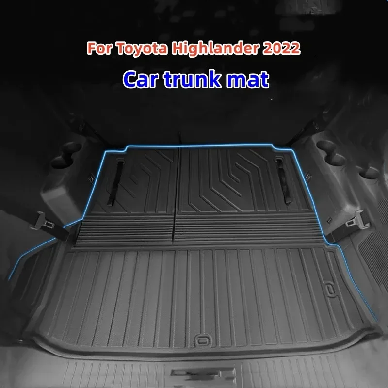 

TPE Car Trunk Mats Anti-scratch Cargo Liner Anti Kick Rear Seat Back Protector for Toyota Highlander XU70 2022 2023 Accesories