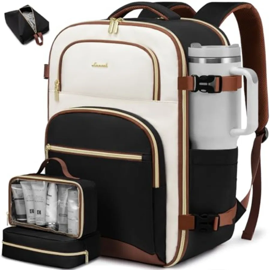 

Travel Backpack for Women, 40L Airline Approved Carry On Backpack Luggage with 3 Packing Cubes, TSA Personal Item Travel Bag, W