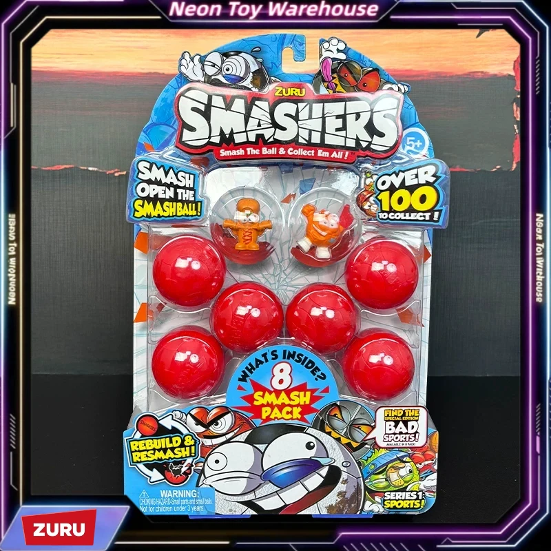 ZURU Smashers 8 Smash Pack Sports Series Smash Ball Collectible Mini Figures Rebuild Resmash Unbox Toy Gift for Boys Kids