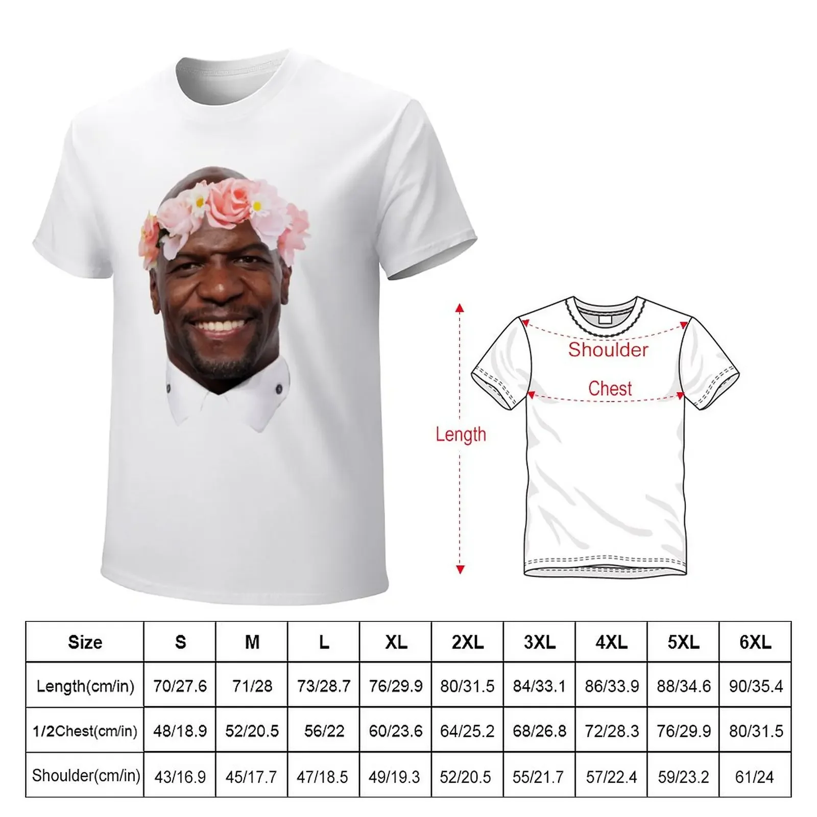 Terry Crews Flower Crown T-Shirt quick-drying sublime plain men t shirt