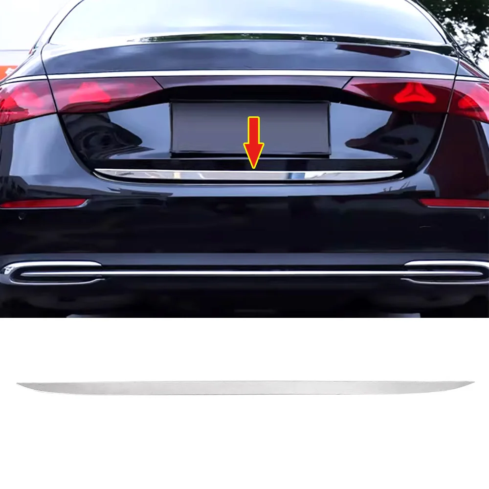 Für Mercedes Benz E Klasse W214 Limousine 2024-2026 Hinten Stamm Heckklappe Streifen Trim Edelstahl Chrom Garnieren Styling Aufkleber