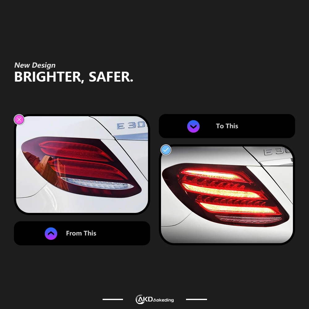 AKD Auto Tail light Parts for BENZ W213 2016-2020 E200 E260 E300 Steering signal Brake reversing light Car Accesorios Modifi