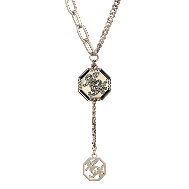 Новое женское художественное колье со словом, классический свитер, средняя цепочка с кисточками, женская цепочка на ключицу