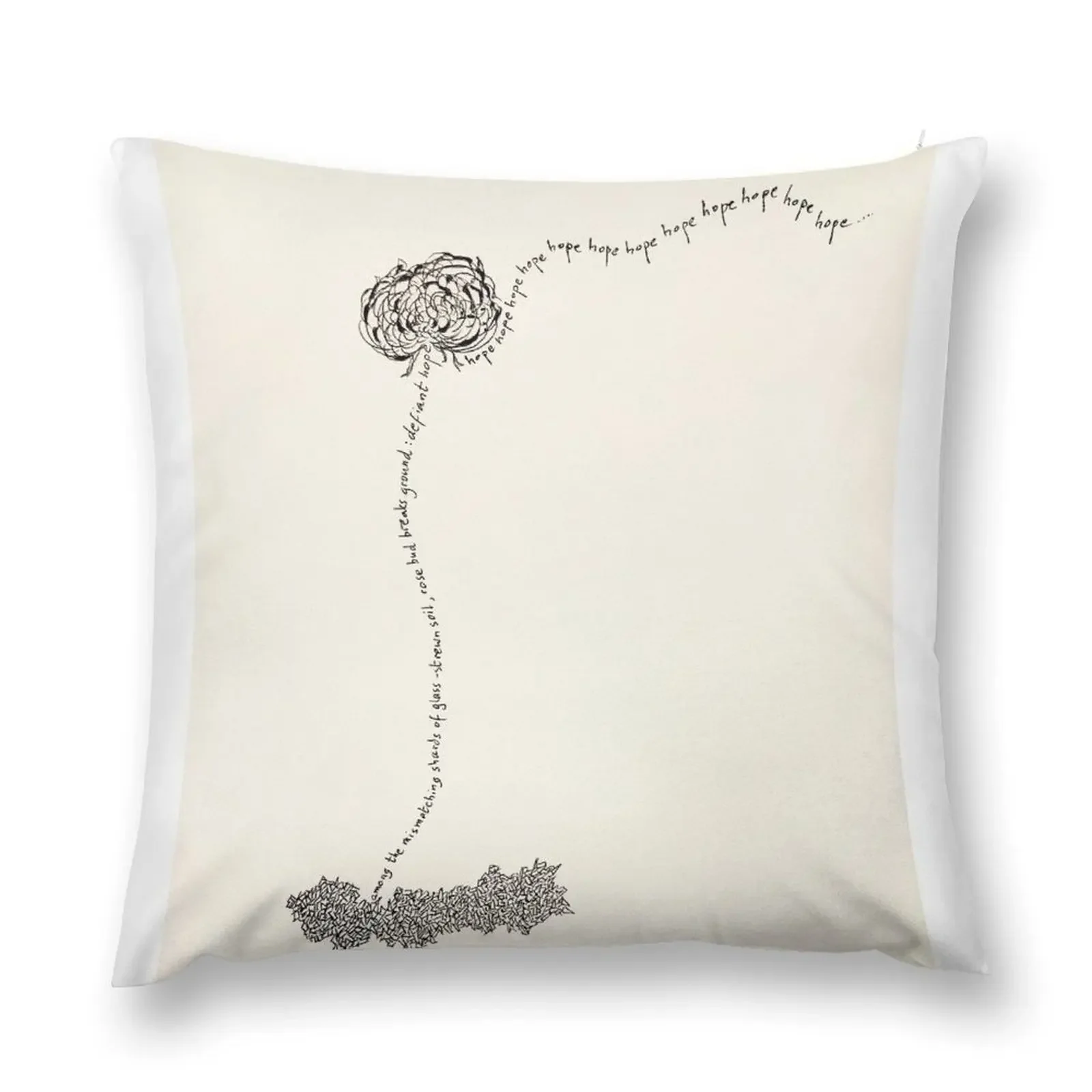 Rose bud breaks ground Throw Pillow Cushion Cover Sofa Pillow Cover pillow