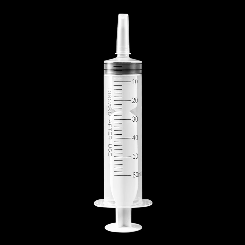 60ml Liquid Syringe Glue Filling Plastic Syringe Nutrient Sterile Without Needle Watering Refilling for Industrial Hydroponics