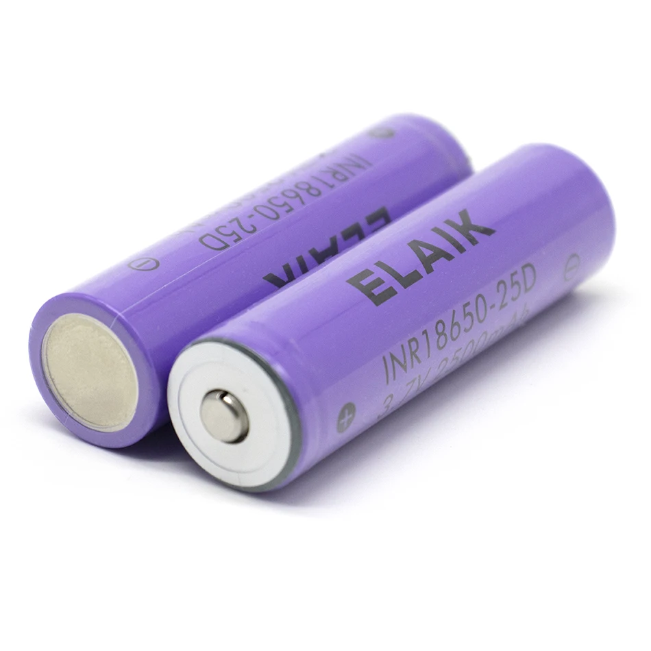 Bateria de lítio poderosa atual alta, pilha de poder apontada, chave de fenda 25D, 2500mAh, 3.7V, 30 A, 18650