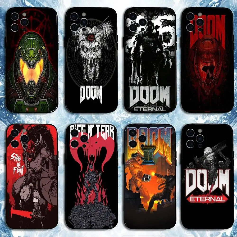 

Game Dooms Phone Case Phone Case For iPhone 16,15,14,13,12,11 Plus,Pro Max, Soft Silicone Black Cover