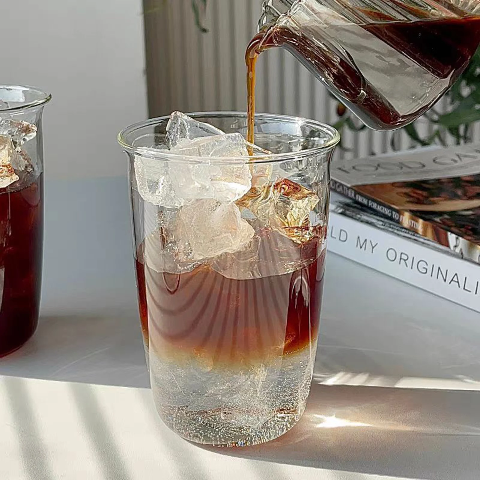 Transparent Iced Coffee Cups Functional Design & Easy to Clean Summer Cups Suitable for Home Watching Movies