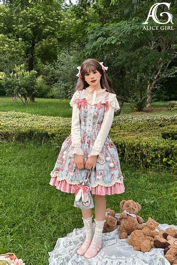 Imagem -05 - Alice Girl-sweet Lolita Limited Jsk Vestido Urso e Boneca Pré-encomenda