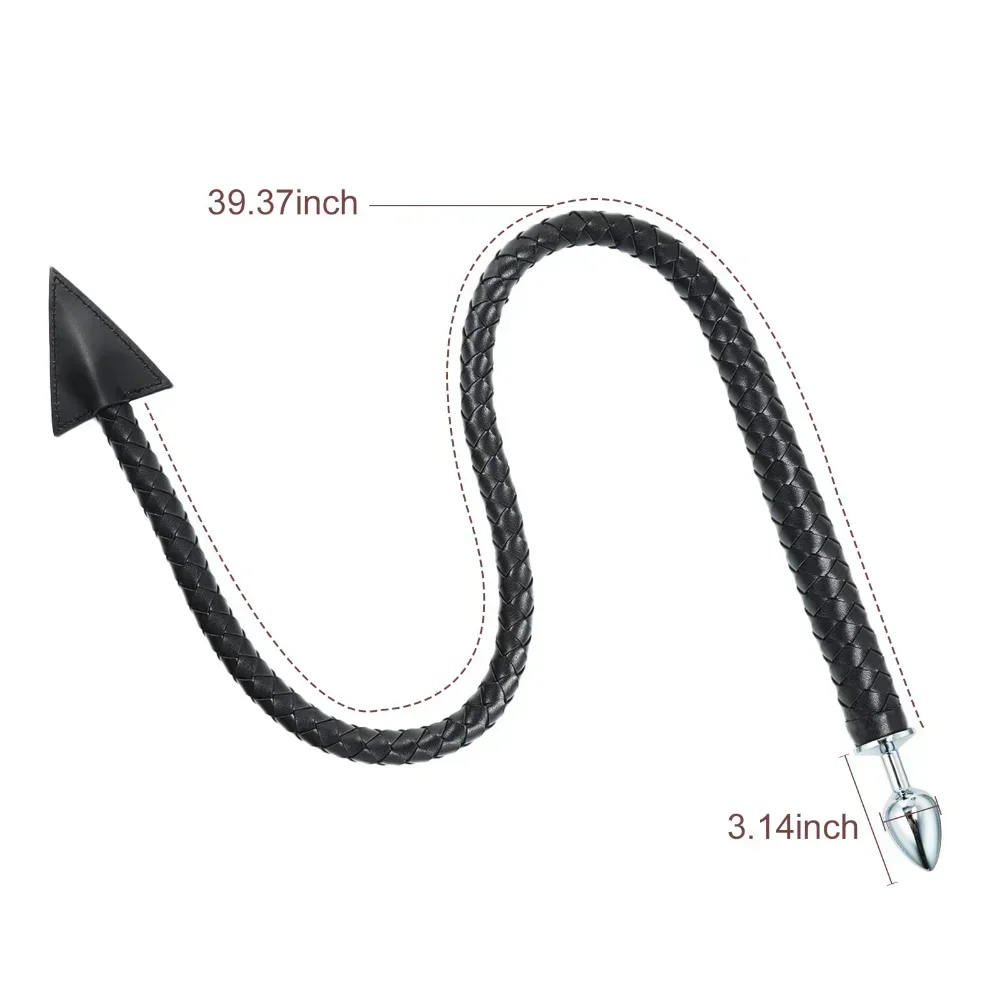 Devil Tail Leather Whip Anal Plug Set Flirt BDSM Alternative Tooy Couple Sex Toy Kits for Adult Woman/Man Cosplay Role Play Game