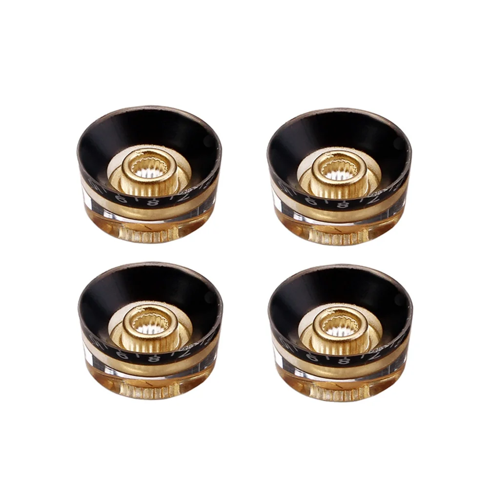 

4Pcs Electric Guitar Control Knobs Volume Tone Replacement Set Premium Acrylic for Style Guitar Durable and Easy