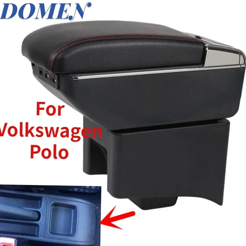 

For Volkswagen Polo armrest box Polo V universal 2009-2020 car center console modification accessories double raised with USB