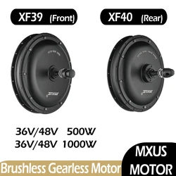 MXUS Brand Hub Motor XF39 XF40 Brushless Non-gear Hub Motor Front Rear Motor 48V 1000W 500W for Electric Bicycle Conversion Kit