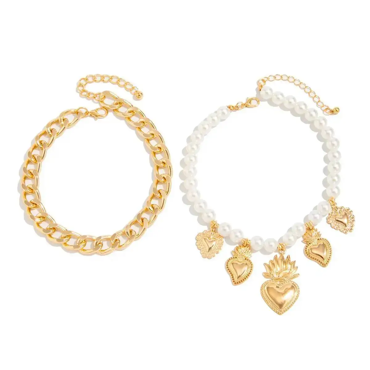 

Lacteo Elegant Exquisite Doublelayer Imitation Pearl Heart Pendant Foot Anklet Chain 2025 New Boho Beach Barefoot Chains Jewelry