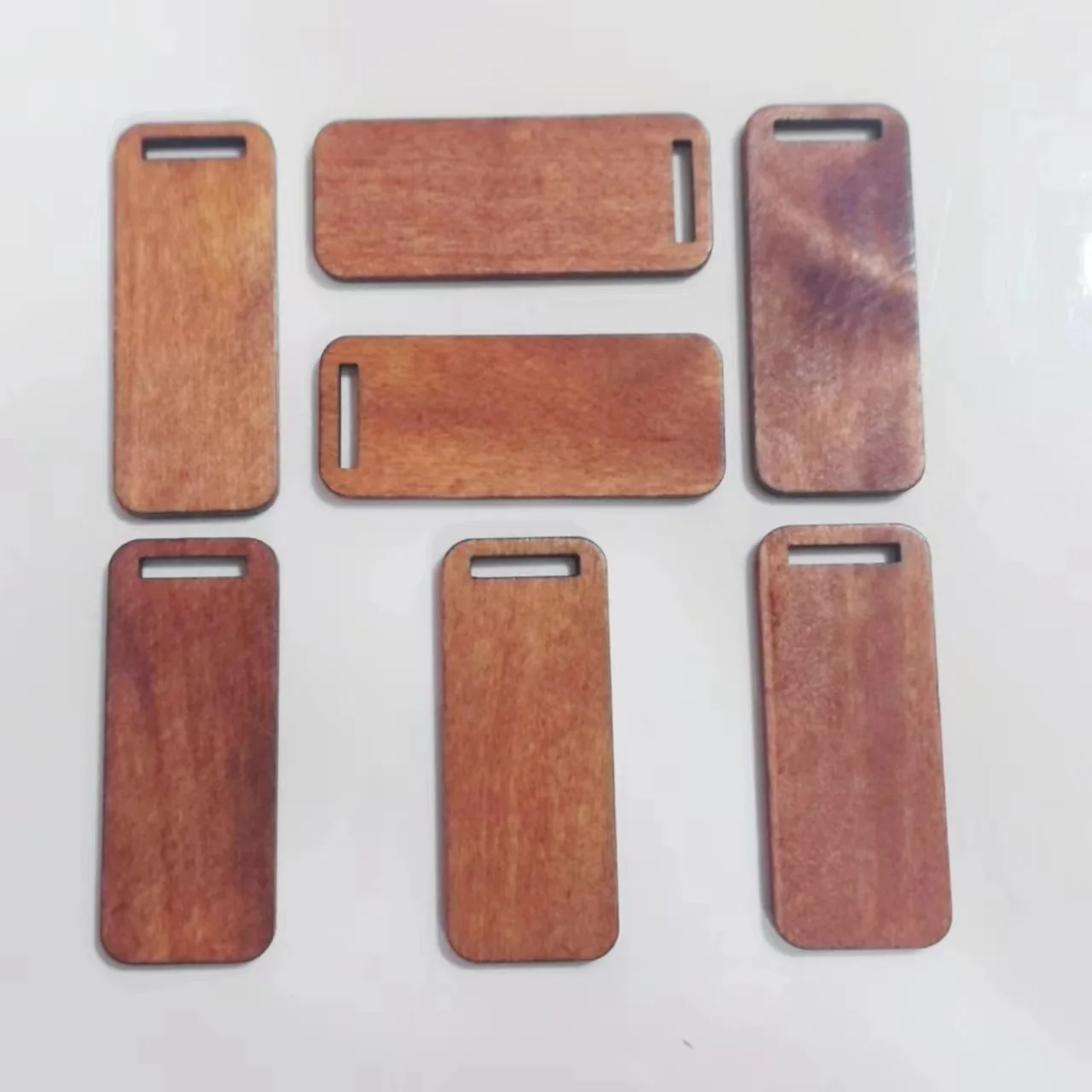 

10pcs/lot DIY Jewelry Materials Wood No Incident Wishing Card Laser Engraving Pendant