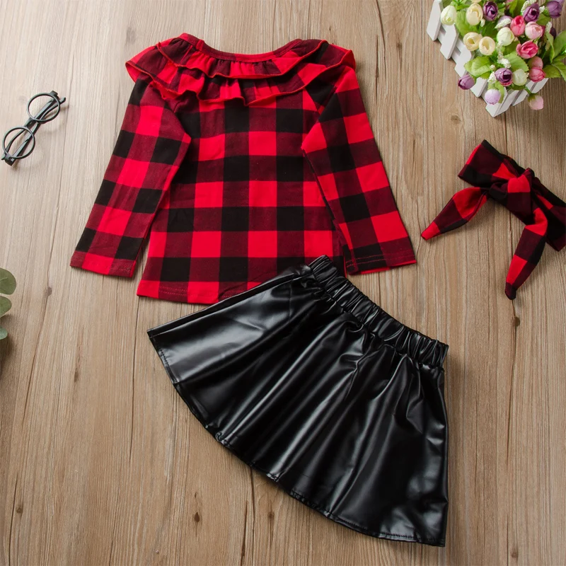 Autumn Warm Uniform Girls Cotton Knitted Pullover and Pleats Skirts Set Top Short Skirt 2Pcs Cute Suit image 4