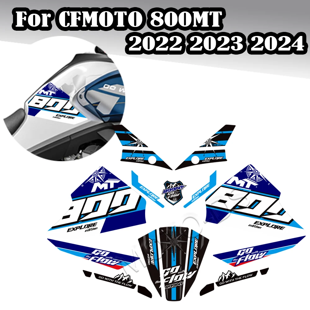 

Motorcycle For CFMOTO 800 MT 800MT Touring Adventure 2022 2023 2024 Tank Pad Protector Decal Stickers Luggage Trunk Sticker