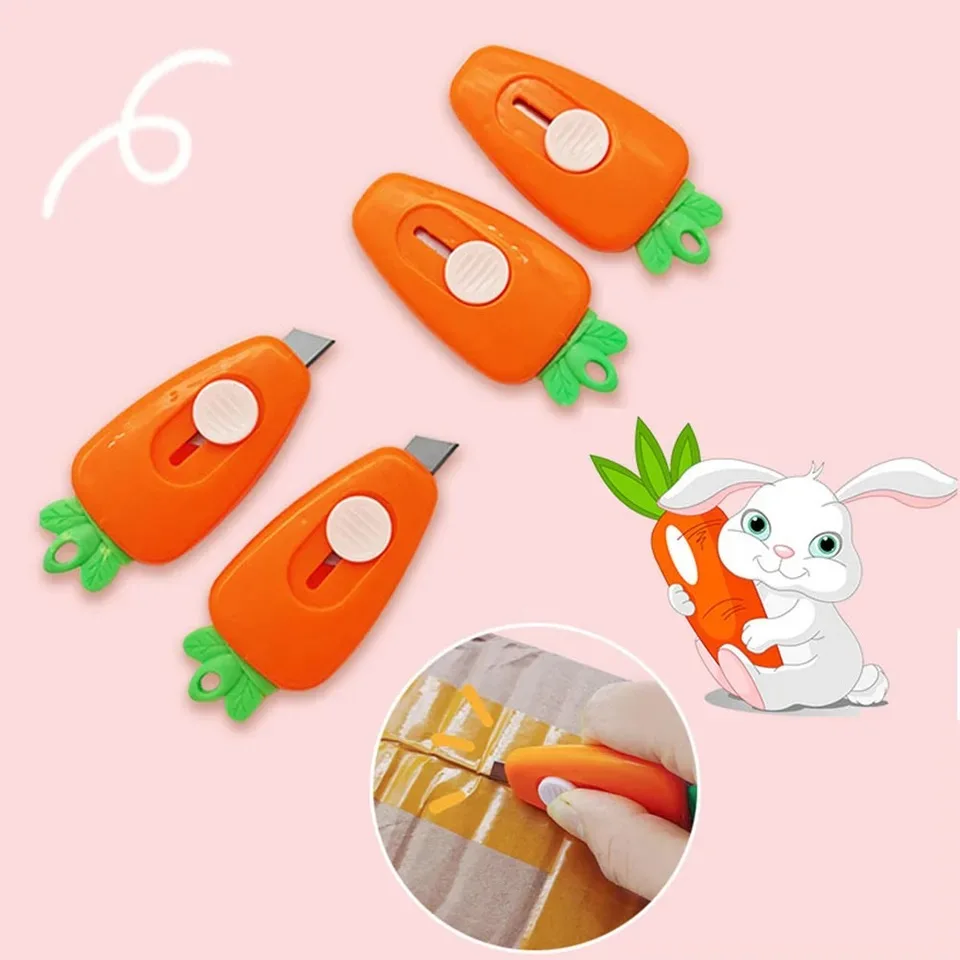 Mini cuchillo Kawaii para arte de zanahoria, cuchillo de bolsillo para caja exprés, cortador de papel, envoltura artesanal, hoja rellenable, papelería escolar, 1 unidad