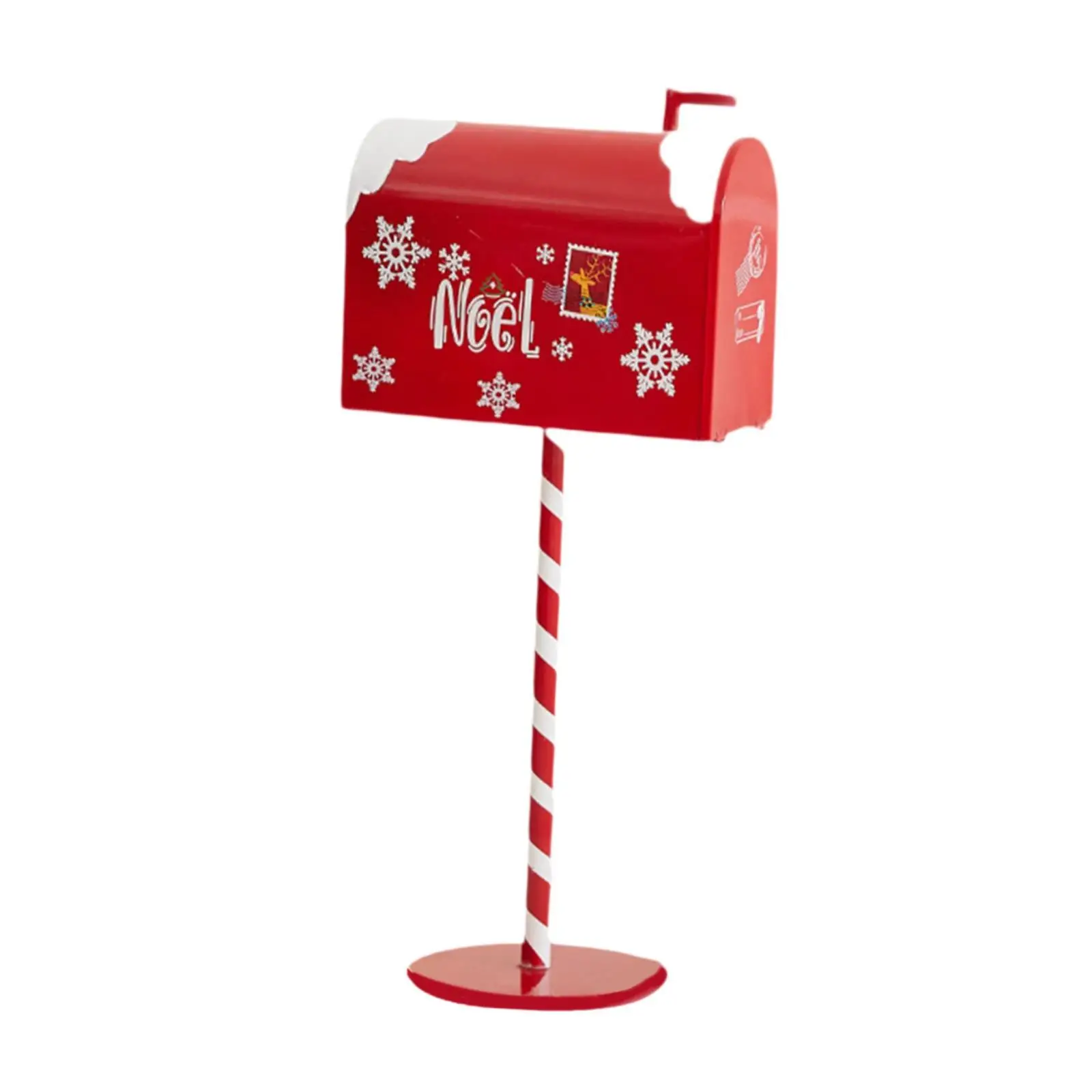 Christmas Decoration Letter Box Iron Postbox Letters to Santa Decorative Box Xmas Delivery Mailbox for Club Backyard Home