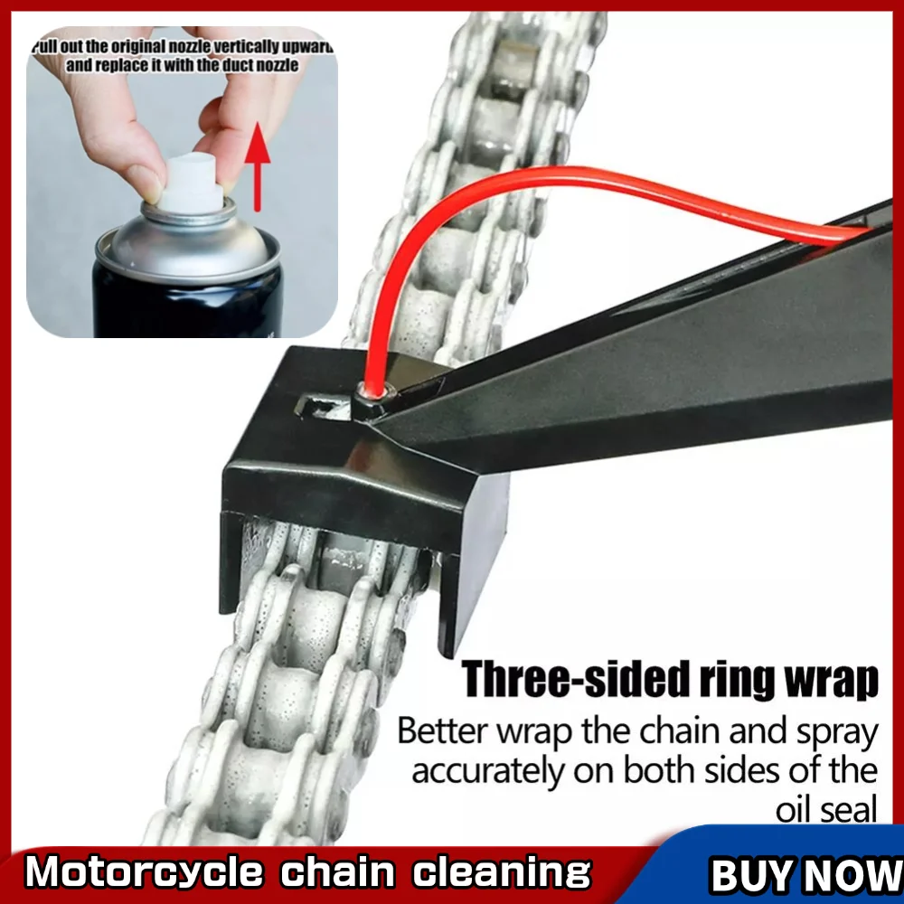 

Bike Motorcycle Chain Oiler Spray, Mess-Free Gear Wax & Chain Cleaner Attachment, Oil Applicator for Easy Chain Maintenance