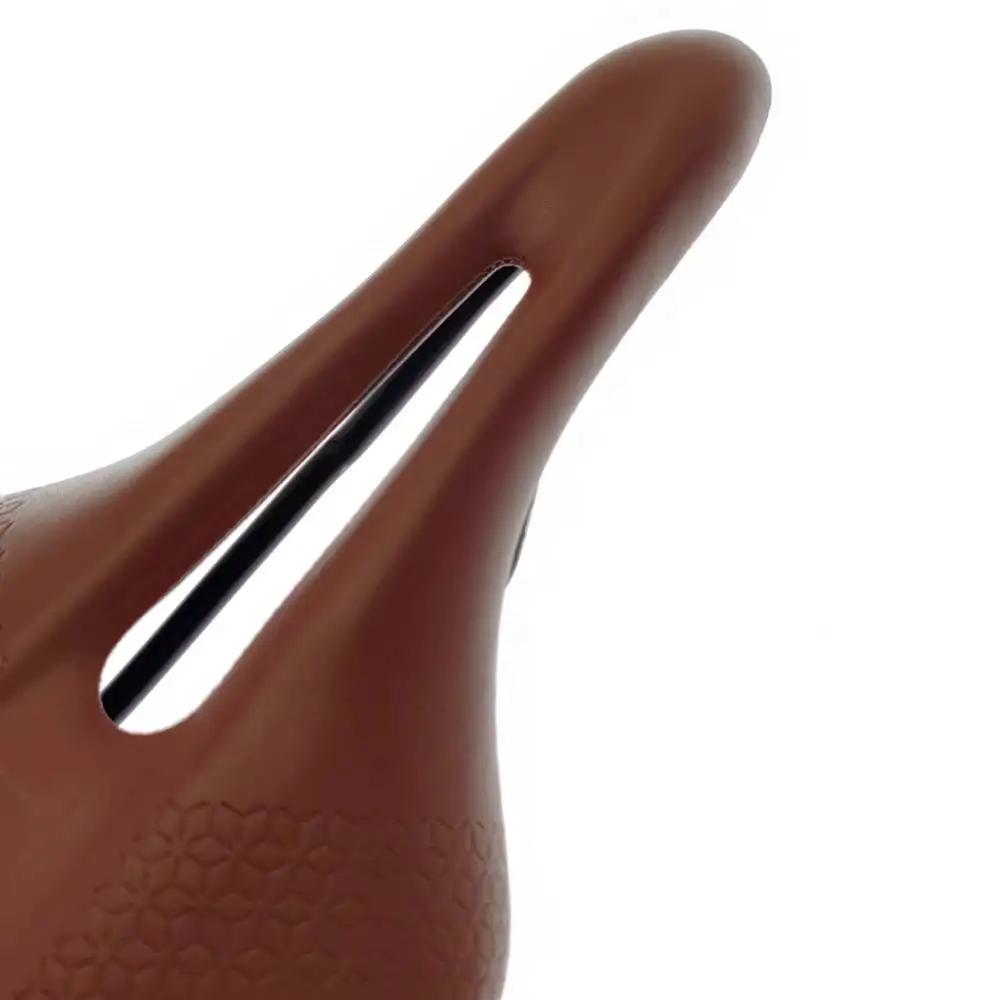 New Brown Leather Bicycle Saddle Hollow Breathable Light Weight Racing Bicycle Bike Seat Cushion Road Mountain Bike Parts 192g