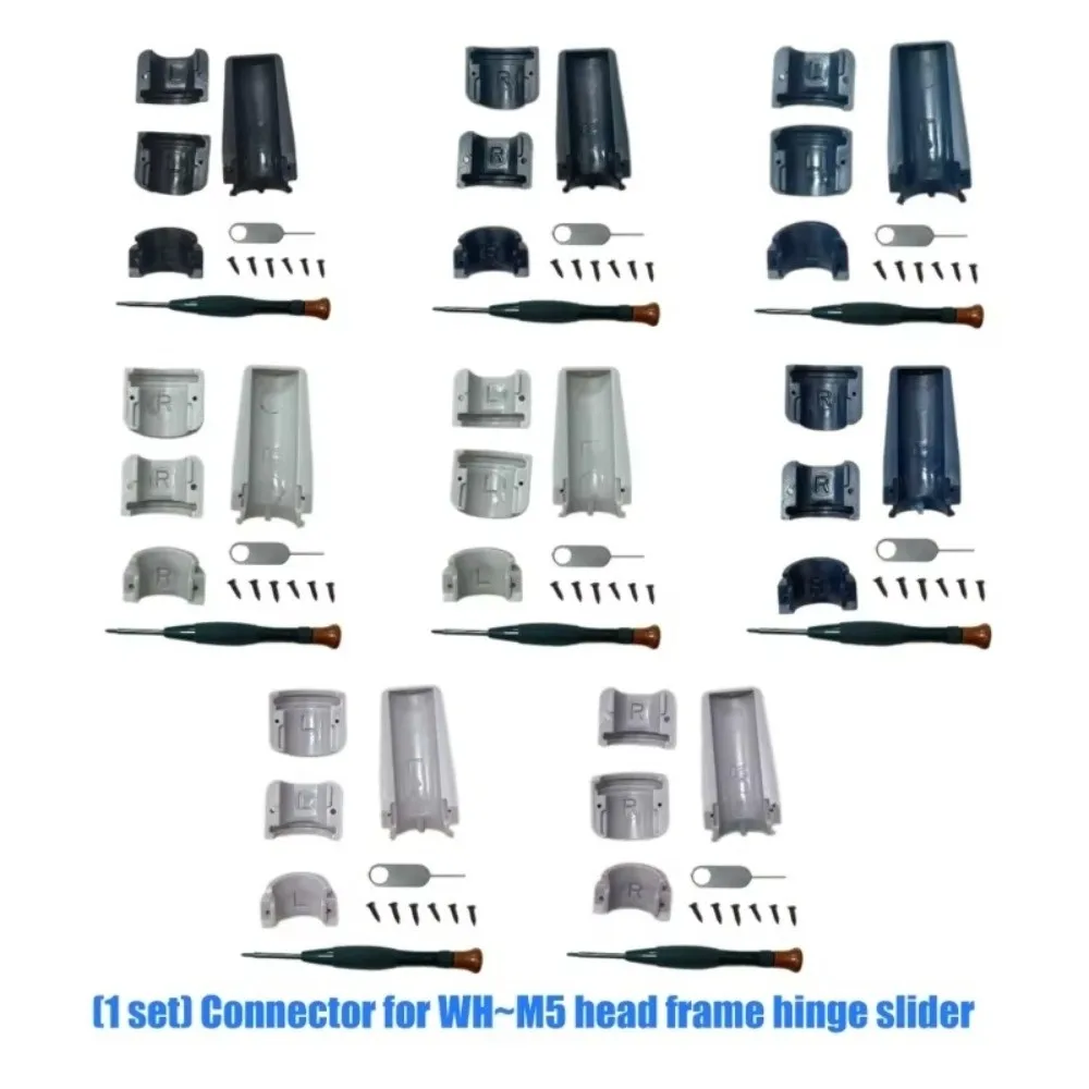 Kit de reparación de bisagras de auriculares de plástico, conector de brazo, juego completo, conector deslizante de bisagra de plástico para Sony WH 1000XM5